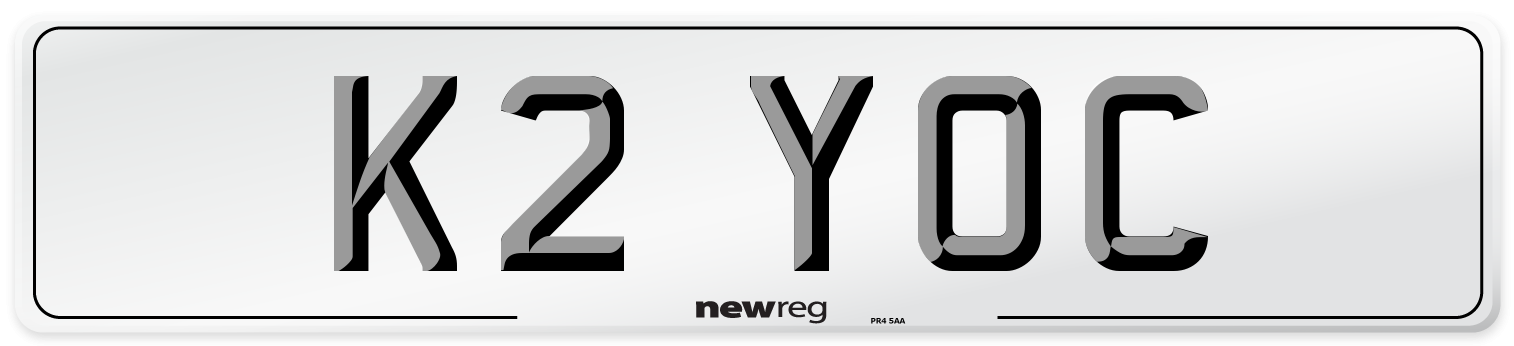 K2 YOC Number Plate from New Reg